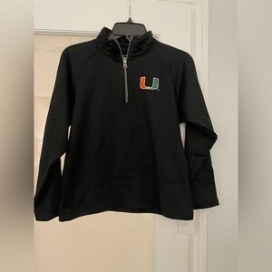 College Kids University of Miami 1/4 Zip Pullover Sweatshirt Size Kids 8/10